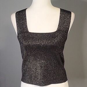 New House of Harlow 1960 x Revolve Black Metallic Stretchy Bodycon Fitted Top
